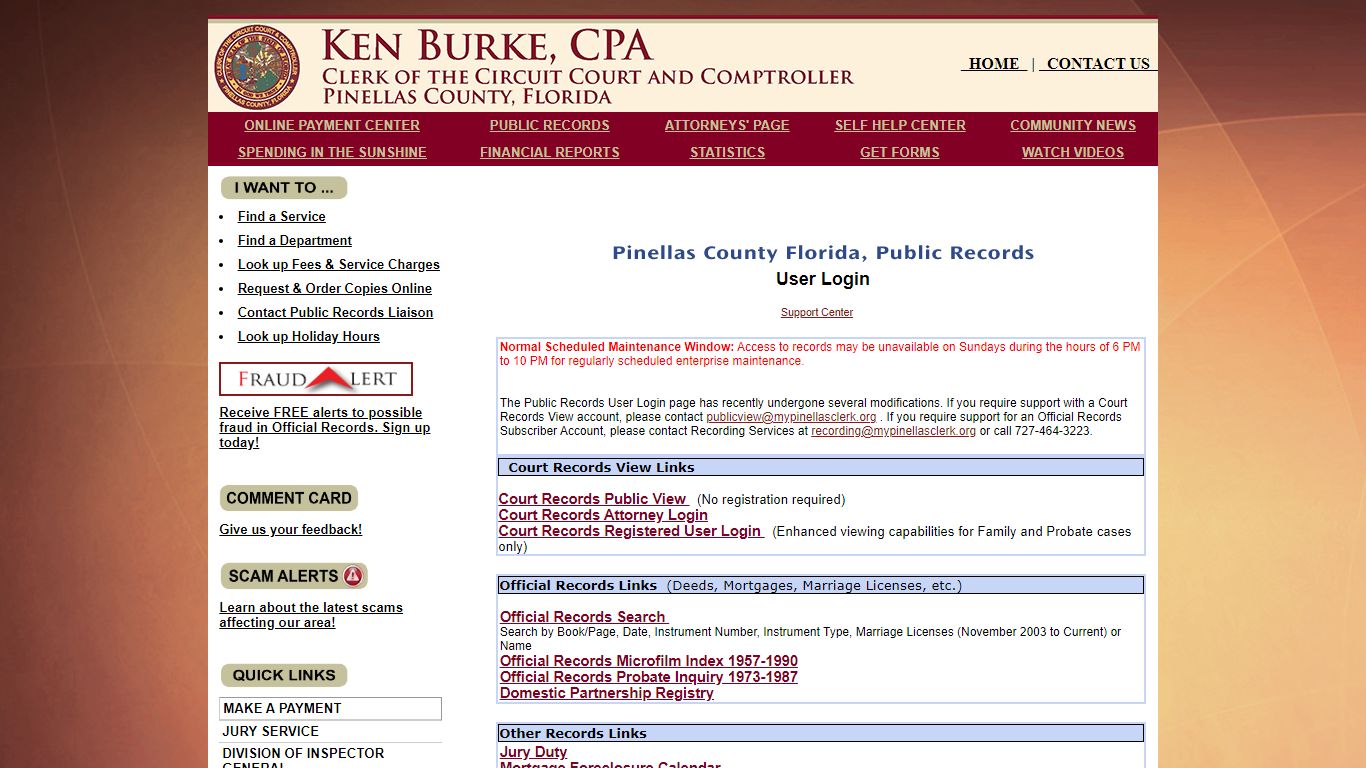 Pinellas Records Redirect Page - Pinellas County, Florida